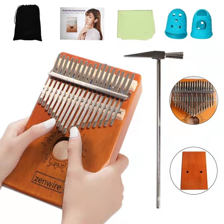 kalimba klawiszowa drewniana brązowa - zdjęcie 12