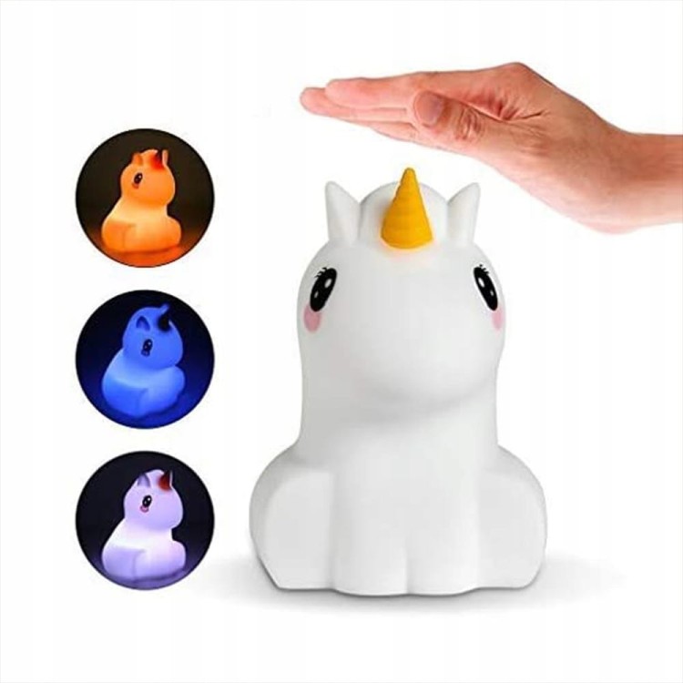LAMPKA NOCNA DLA DZIECI JEDNOROŻEC LED SILIKONOWA - zdjęcie 2