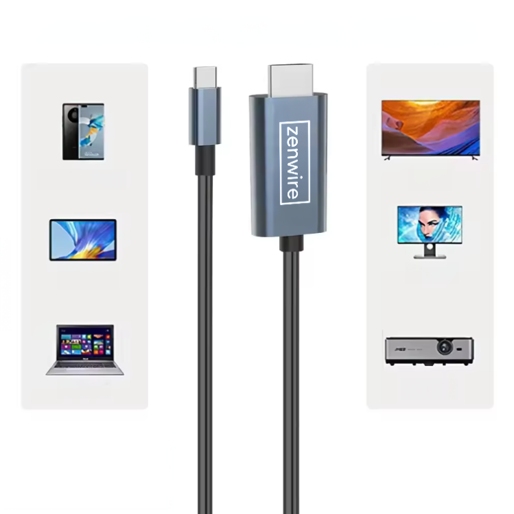 KABEL ADAPTER Przejściówka USB-C 3.1 typ C HDMI 2.0 4K 60Hz MHL 2m Zenwire ZC-3 - zdjęcie 12