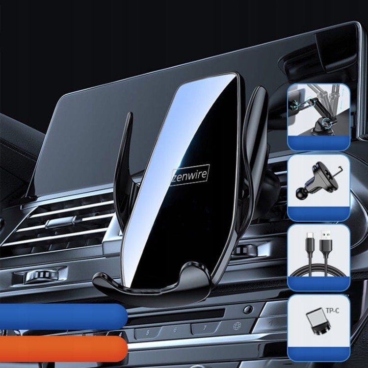Uchwyt na Telefon do Samochodu z Ładowarką Indukcyjną Szyba Kratka Kokpit Zenwire W30 - zdjęcie 2