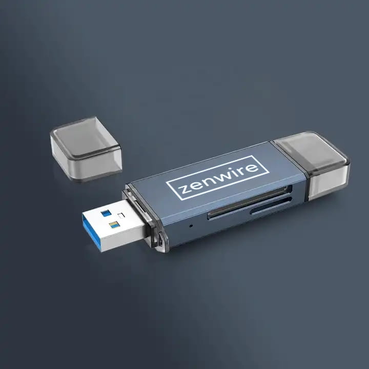 Produktbild von Qreninv USB-C Adapter Set 4-in-1 – Mit USB-A, Micro USB, Smartphone-Adapter, Kabel & SIM-Pin